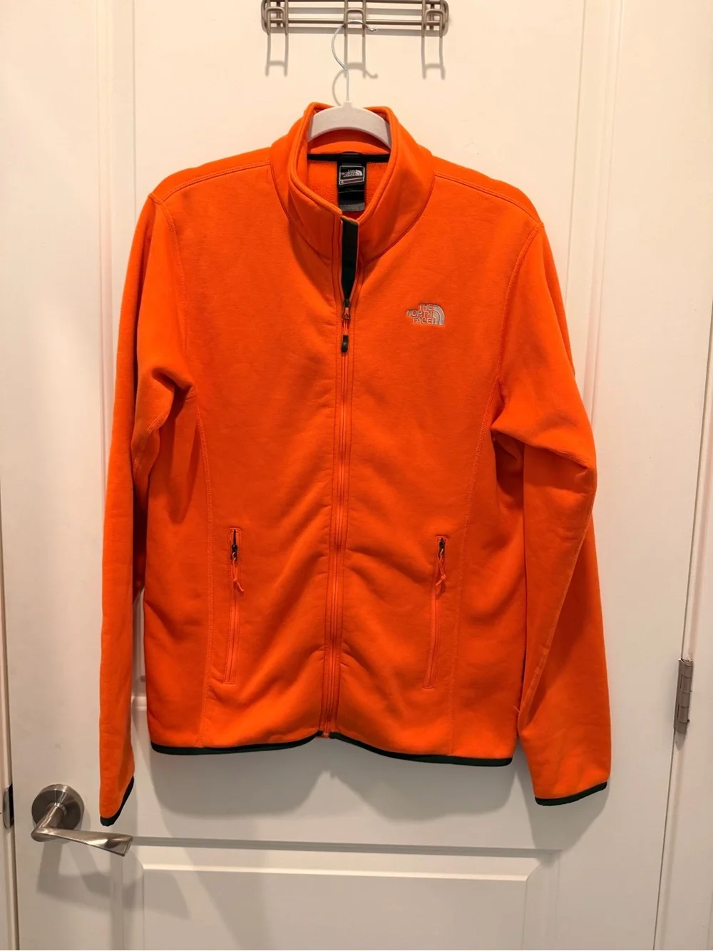 The North Face Summit Series Orange Full Zip Fleece Jacket Men's Size Medium